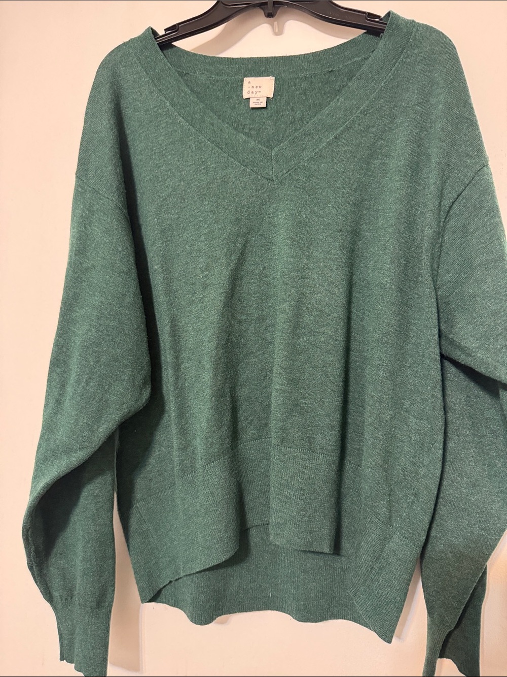 a new day Dark Green V-Neck Women's Sweater